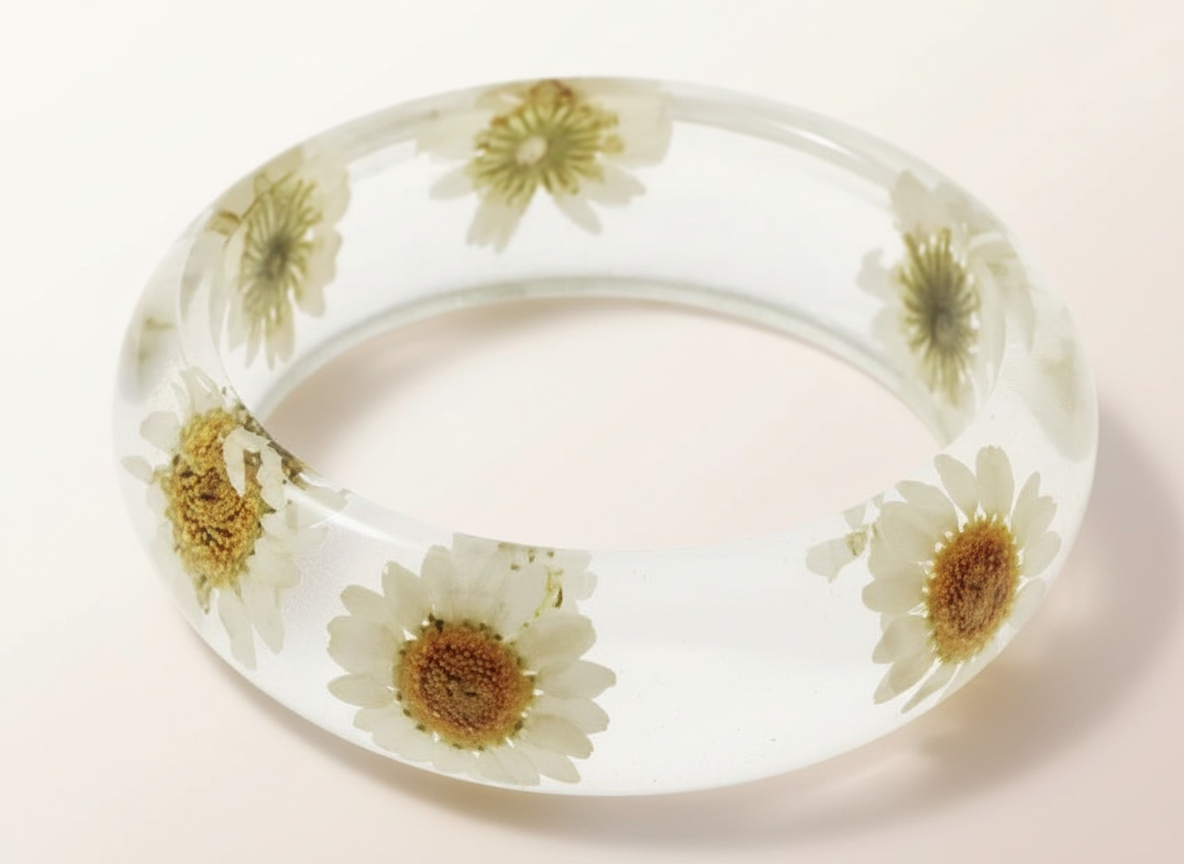 Daisy Resin Bangle Bracelet