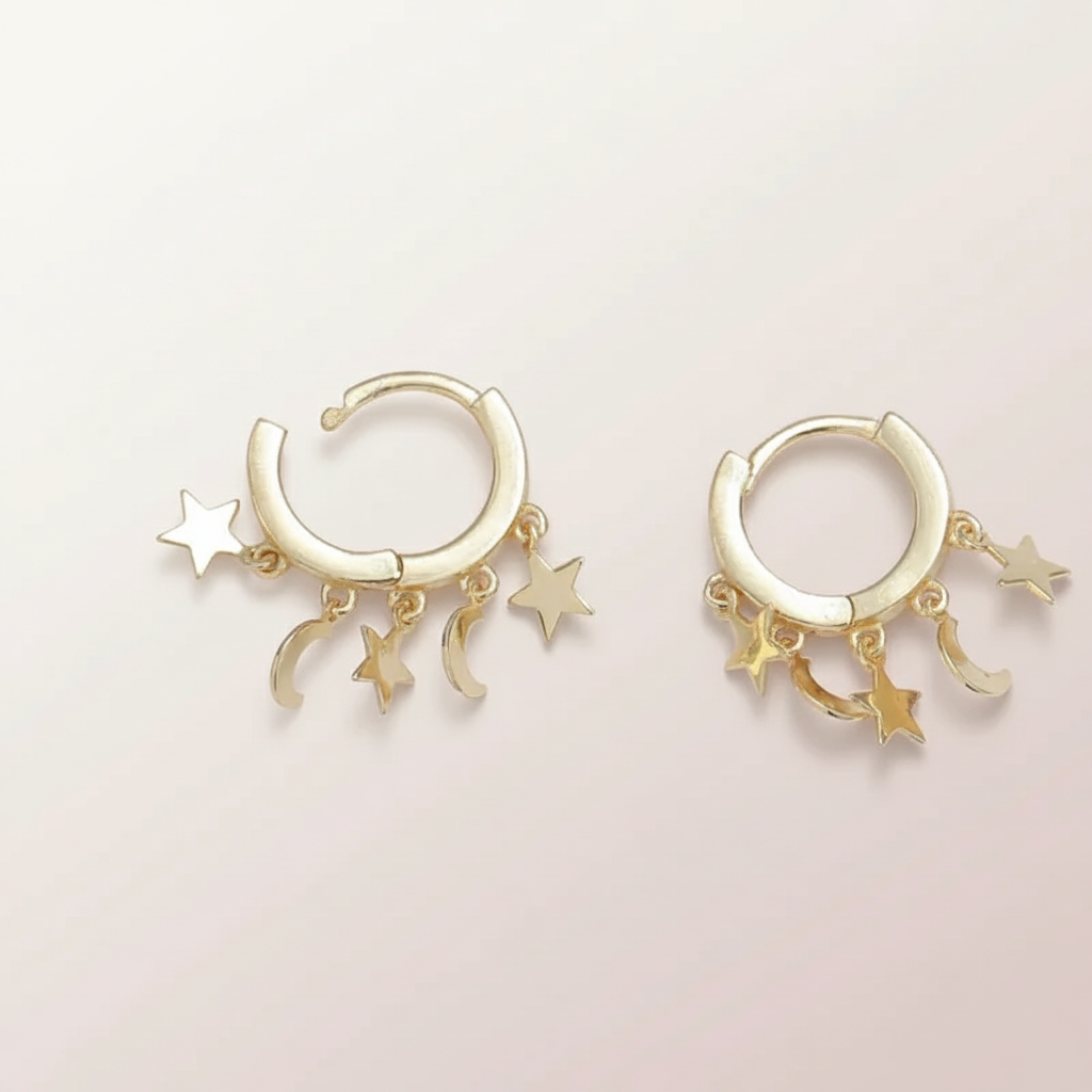 Stars Huggies Earrings - Gold