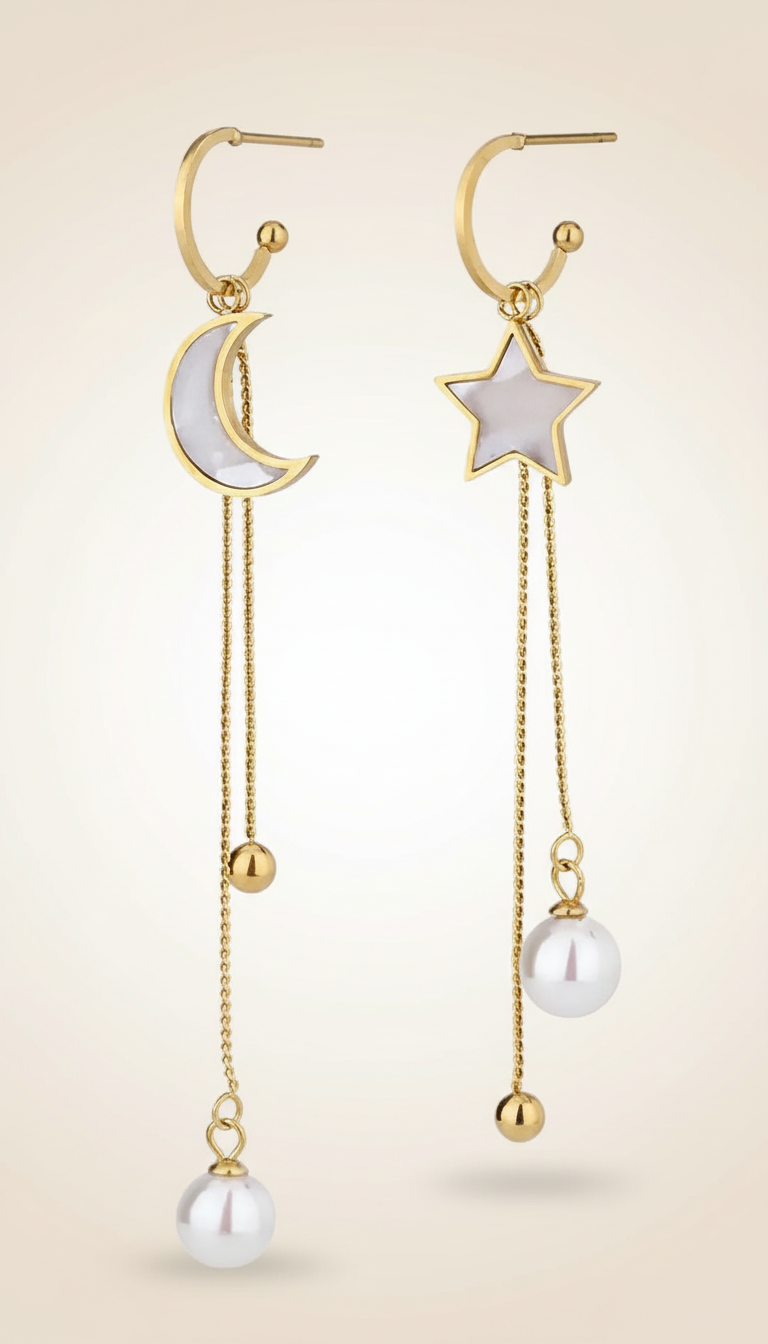 Celestial Hoop and Charm Earrings