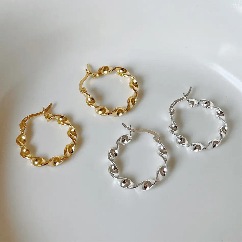 Gold and Silver Hoop Earrings