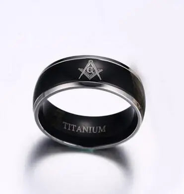 Mason Engraved Titanium Ring