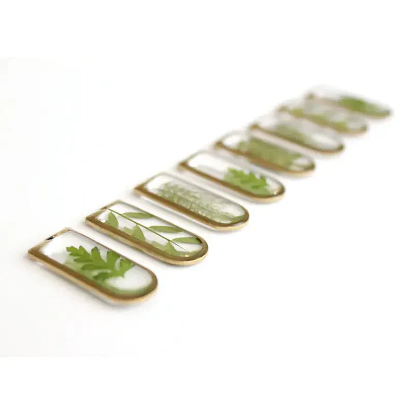 Pressed Green Leaf Earrings