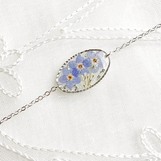 Forget Me Not Flower Resin Bracelet