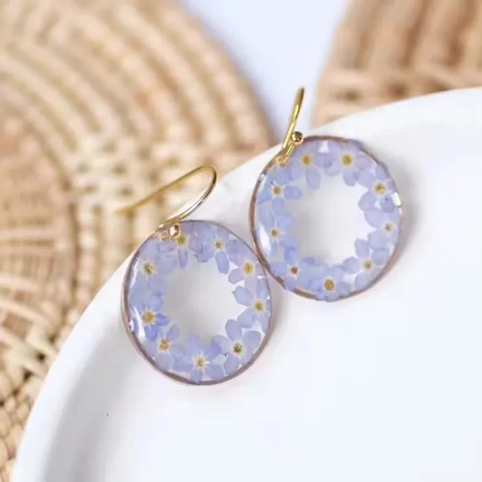 Pressed Flower Around the Edge Earrings