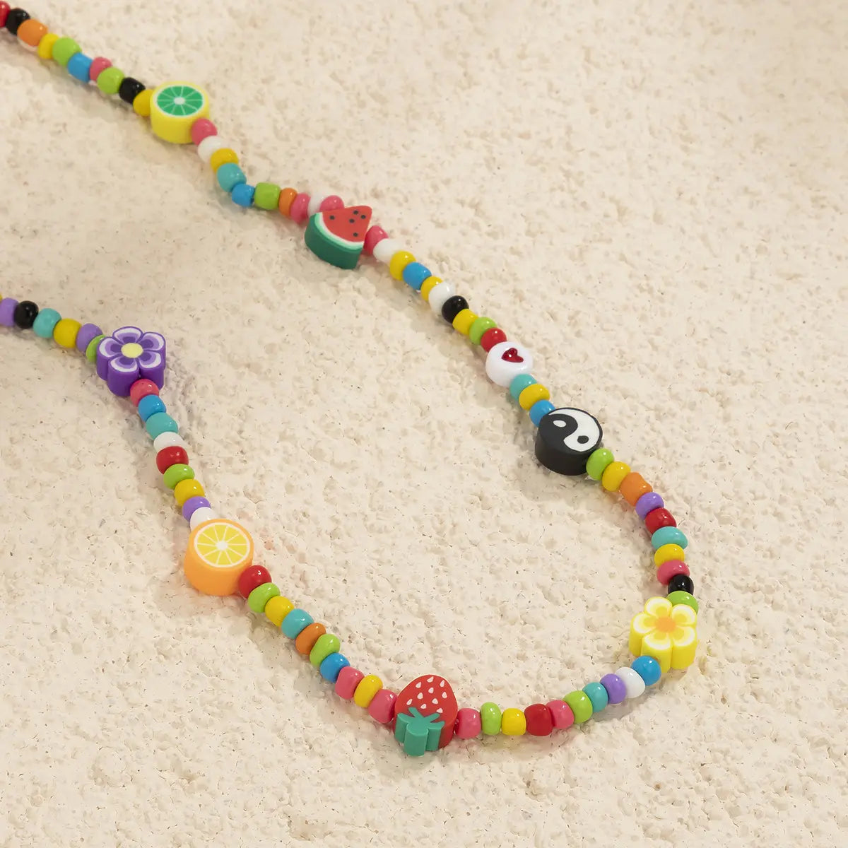 Colorful Beaded Clay Choker