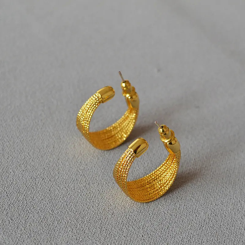 Gold Open Hoop Earrings