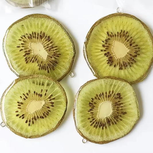 Kiwi Slice Resin Pendant Necklace