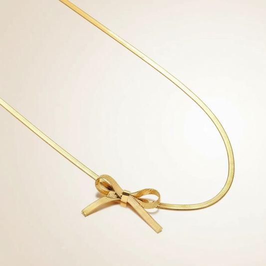 Gold Ribbon Choker Necklace