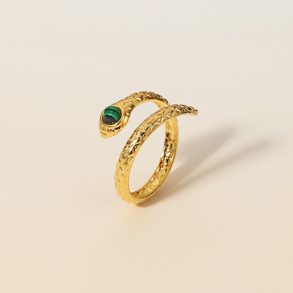 Snake Band Ring - Green