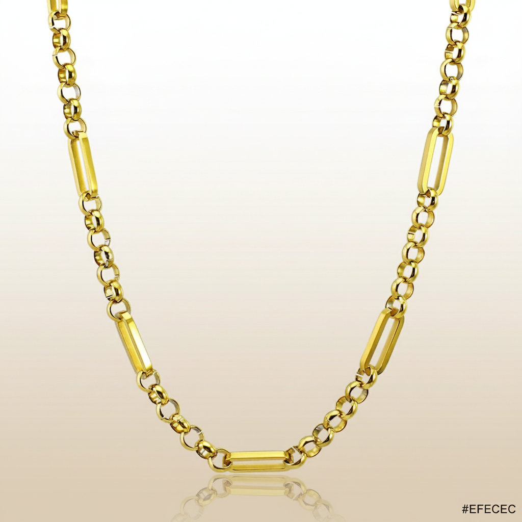 Classic Stainless Steel Necklace Assorted - Gold