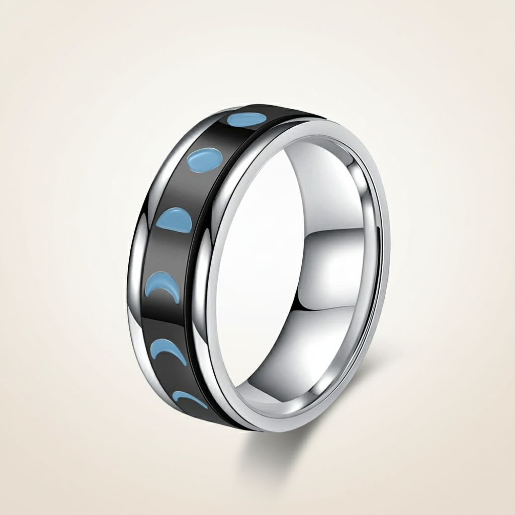 Moon Spinner Ring Assorted Colors - Black