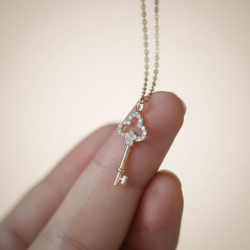 Vermeil Key Pendant Necklace