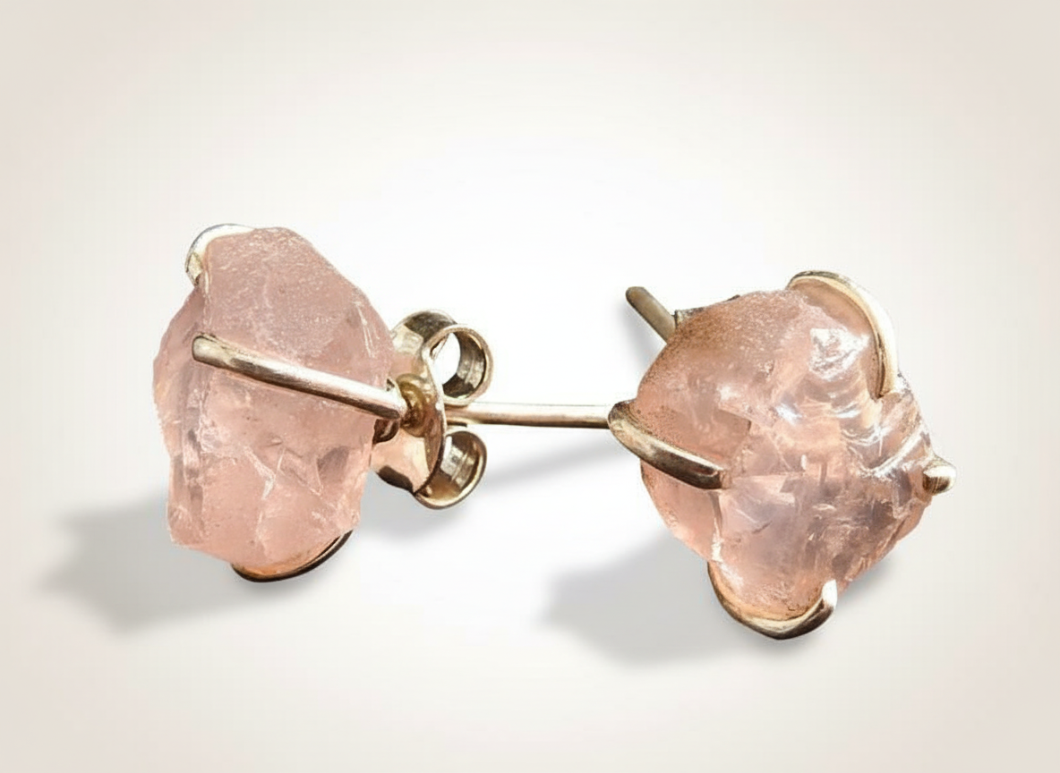 Rose Quartz Stud Earrings