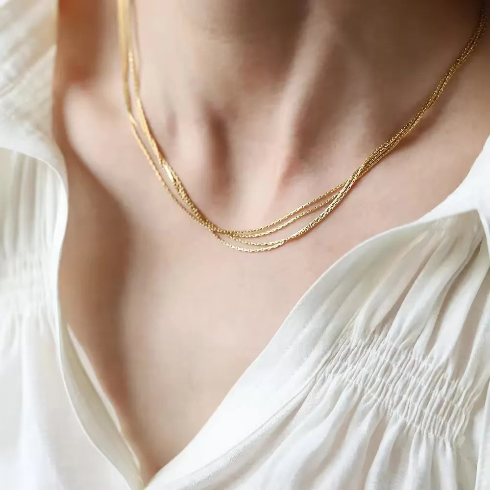 Four Layered Gold Plated Necklace