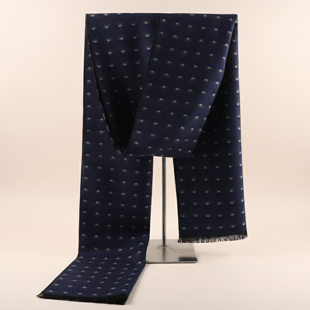 Basket Weave Scarf - Navy Designer Scarf SRZQ354P