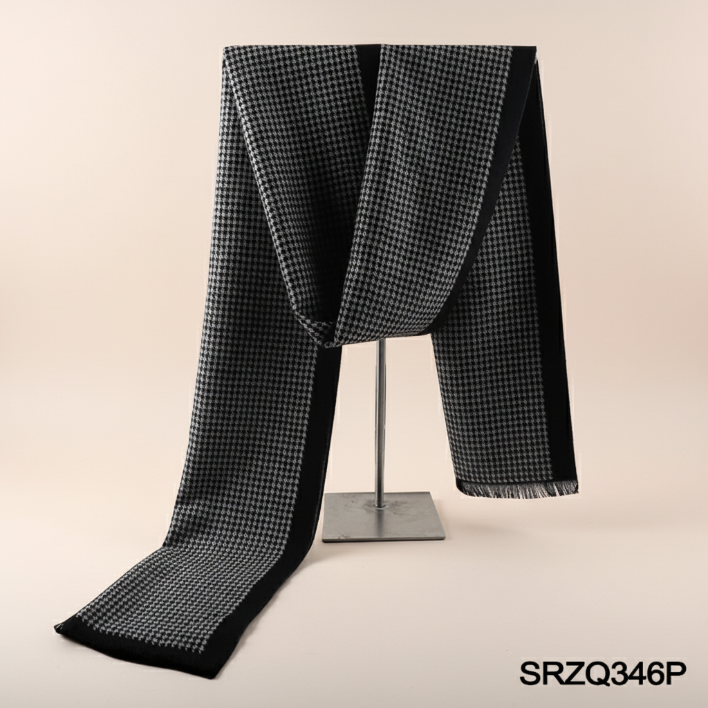 Basket Weave Scarf - Dark Grey Viscose ScarvesSRZQ346P