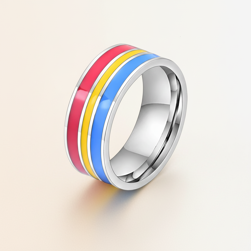 Pride Rings - Transgender Assorted Sizes - Silver 045