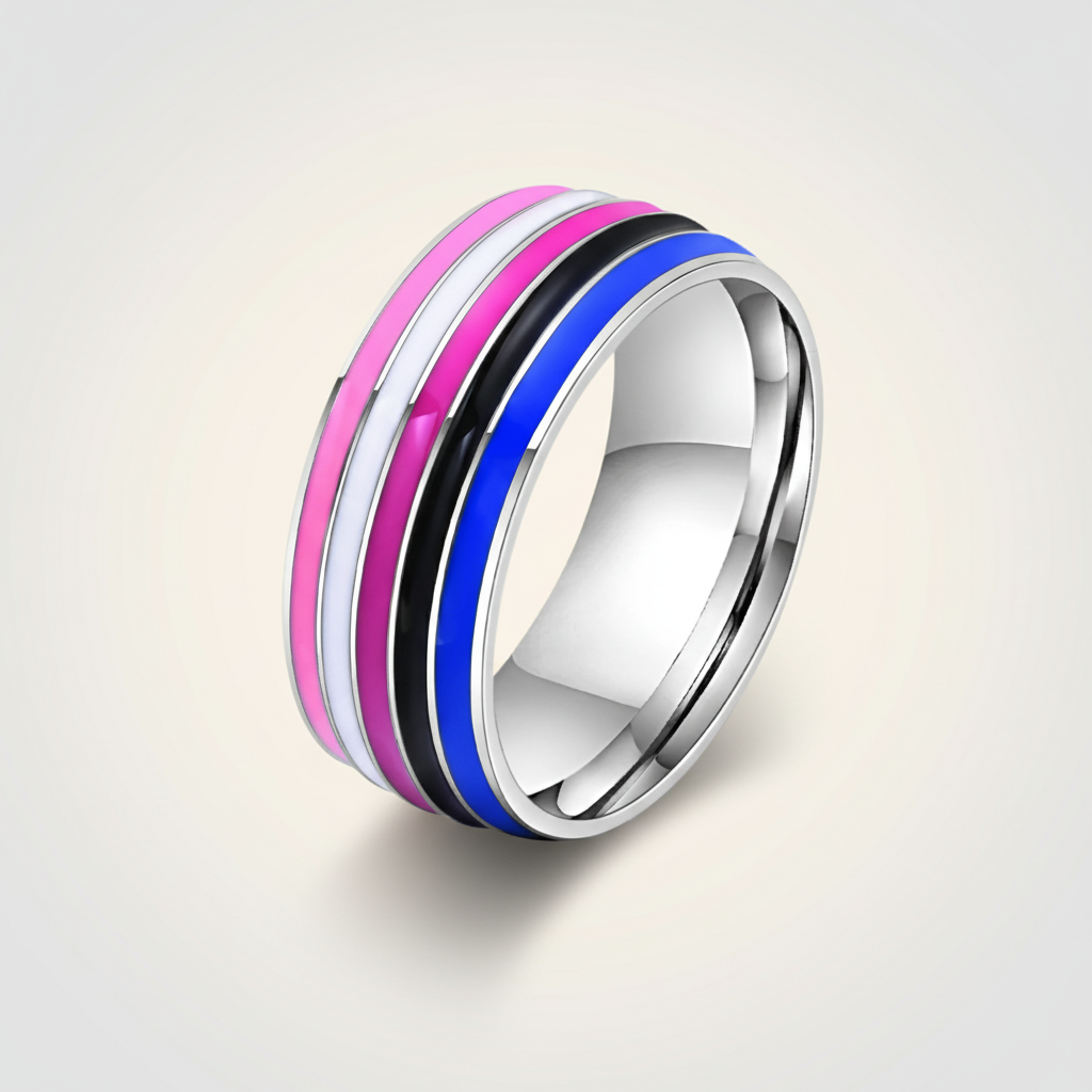Pride Rings - Transgender Assorted Sizes - Silver 046