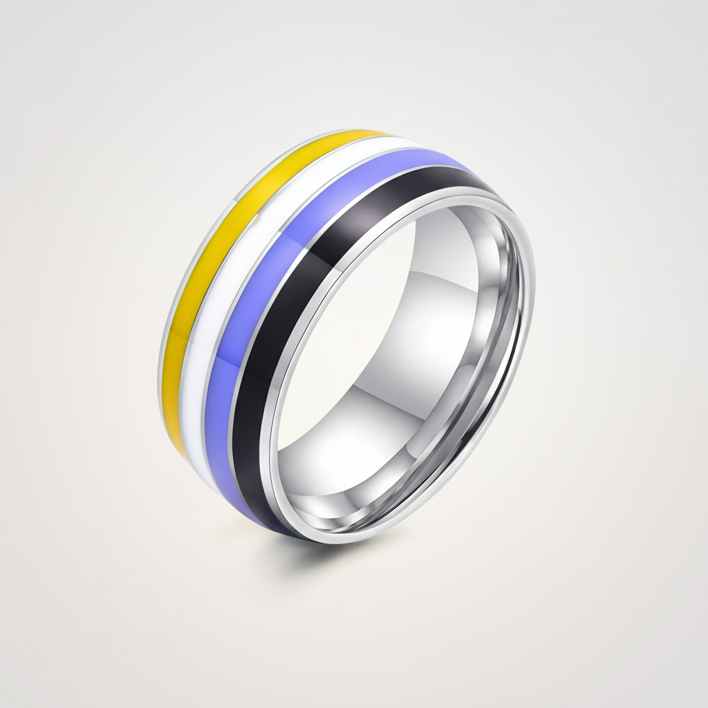 Pride Rings - Transgender Assorted Sizes - Silver 044