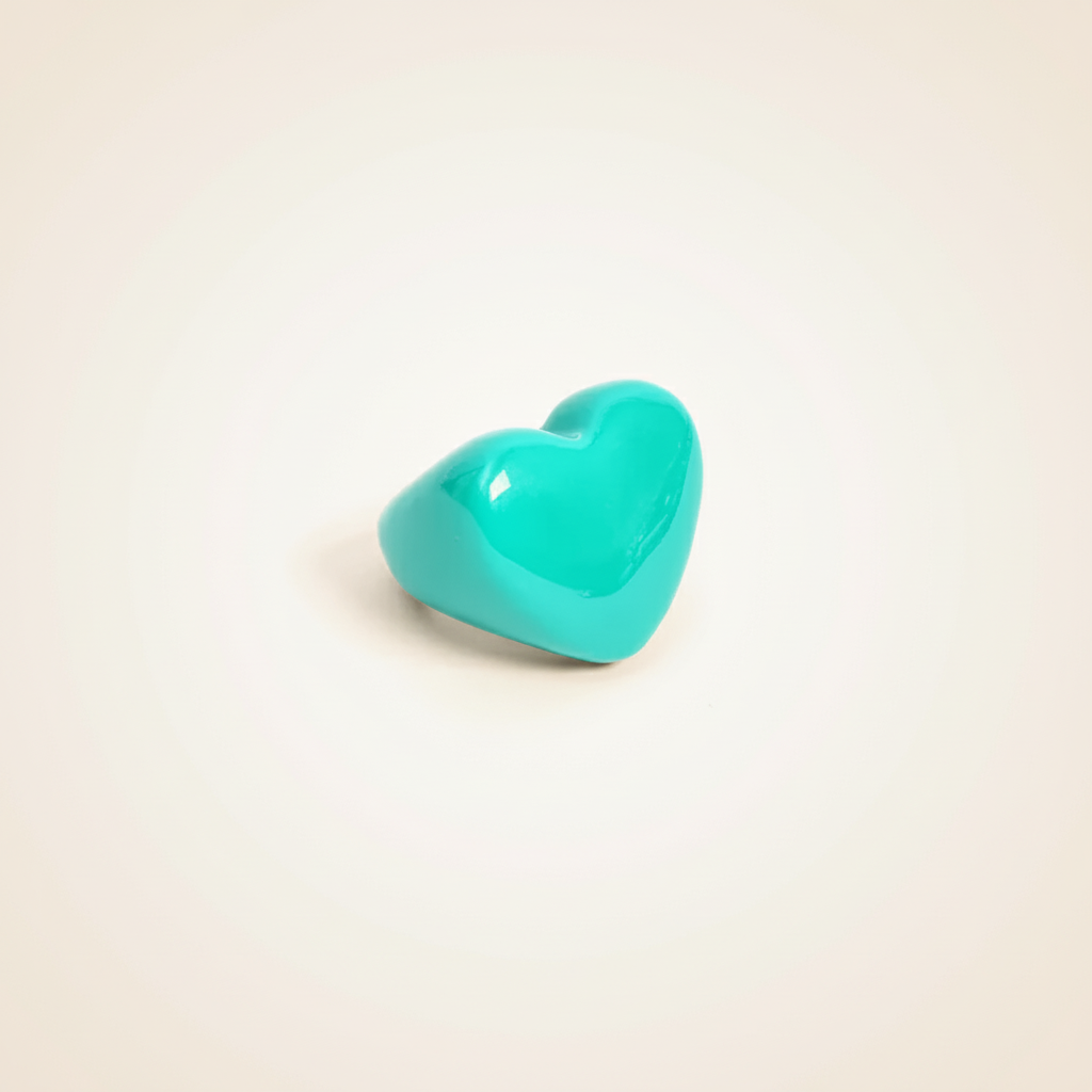 Heart Ring - light blue