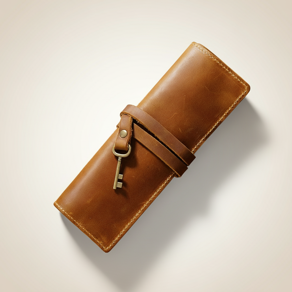 Wrap Pencil Case - Brown