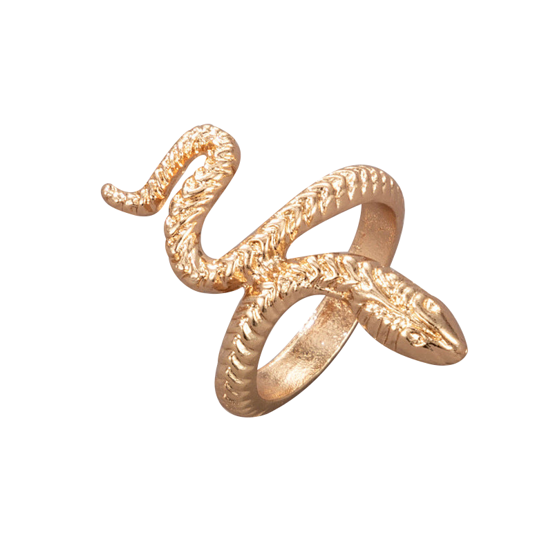 scaled serpent gold tone ring