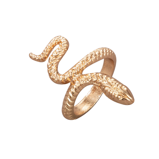 scaled serpent gold tone ring