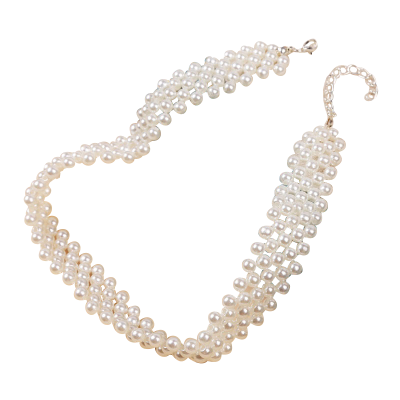 Multi strand pearl choker necklace