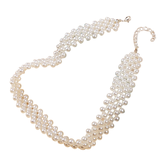 Multi strand pearl choker necklace