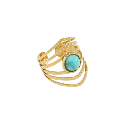 6-band turquoise open ring