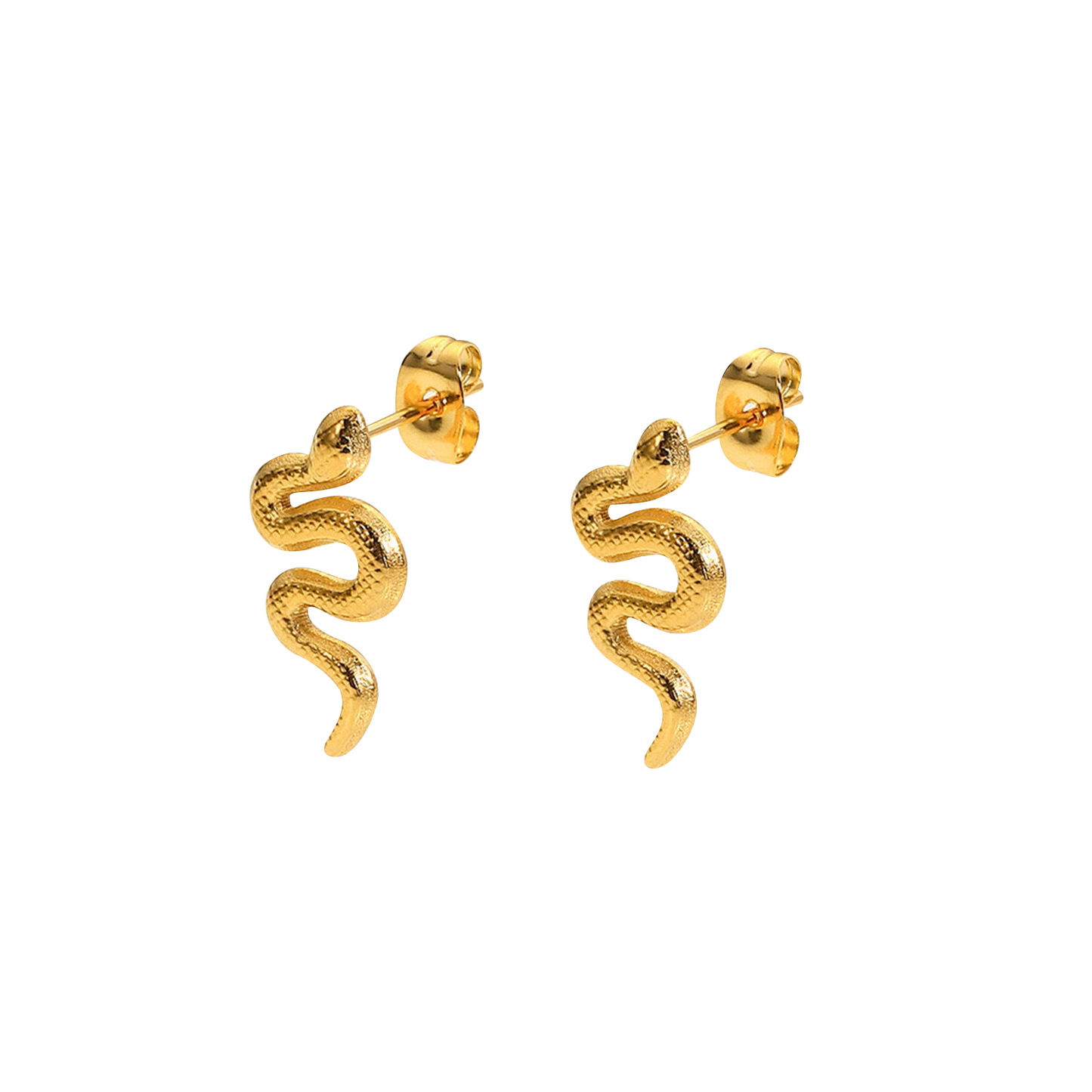 small snake 18K gold plated stud earrings