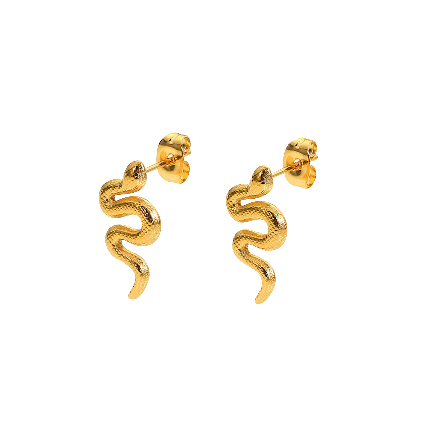 small snake 18K gold plated stud earrings