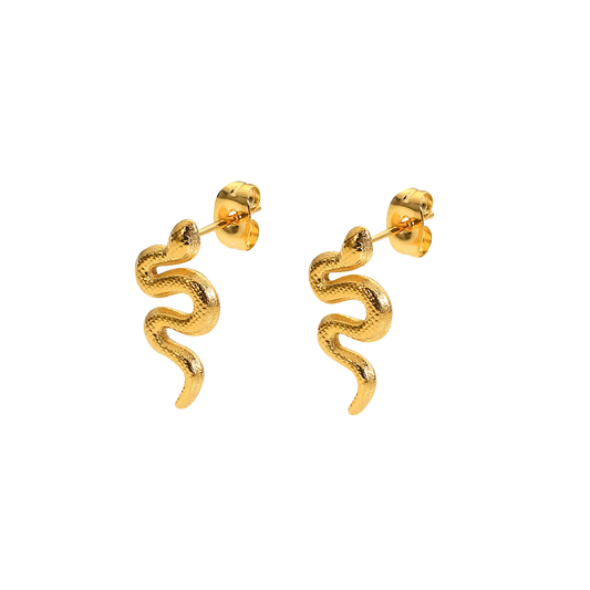 small snake 18K gold plated stud earrings