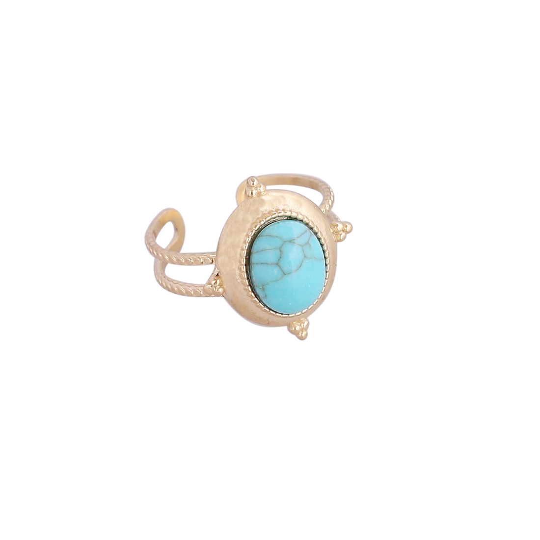 oval turquoise outline band ring open