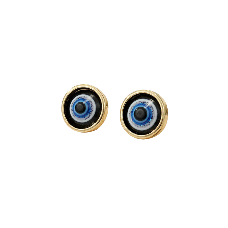 evil eye enamel post earrings