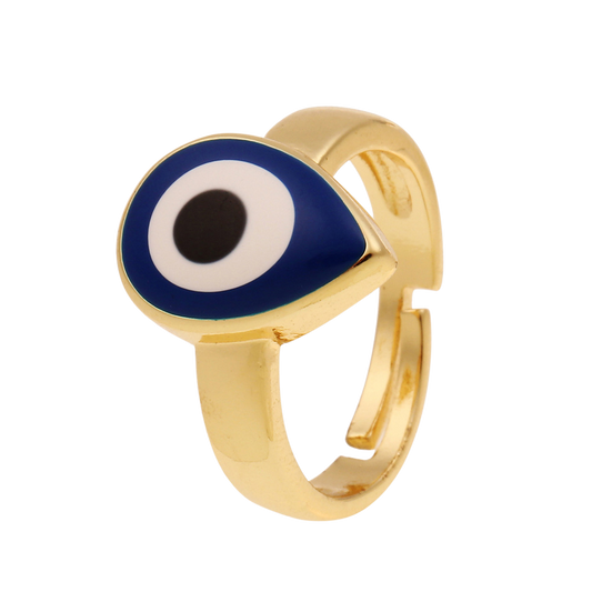 evil eye ring - copper plated