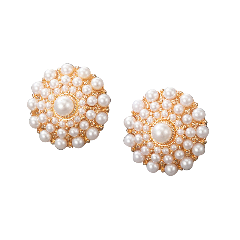 pearl circular earrings