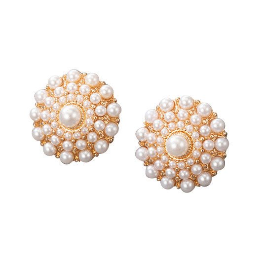 pearl circular earrings