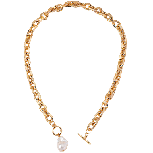 thick chain pearl necklace