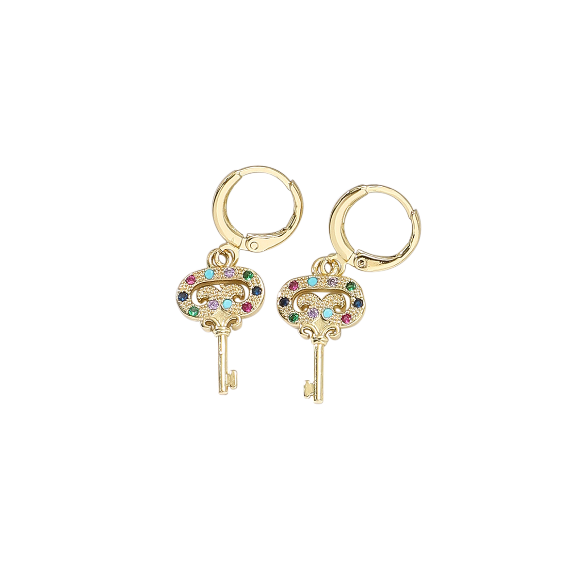 Key multi zc earrings- EAR KEY MULTI COLOR