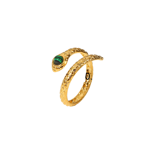 18K gold plated snake ring