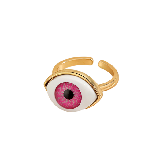 18K gold eye ring