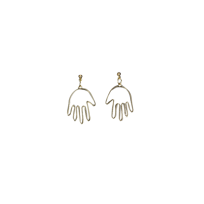 Hand Gold-plate earrings