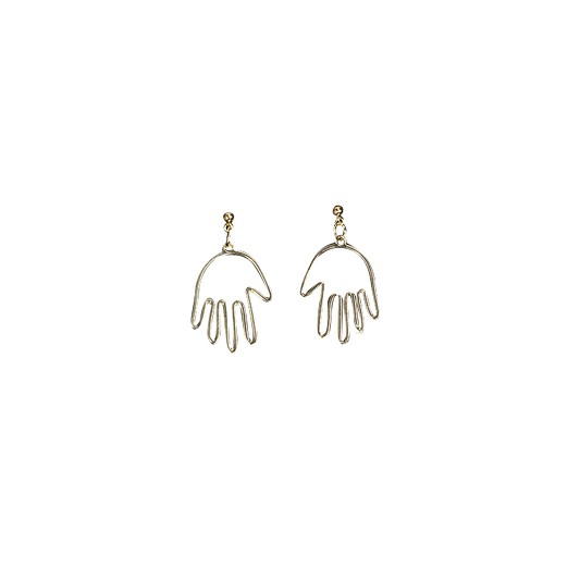 Hand Gold-plate earrings