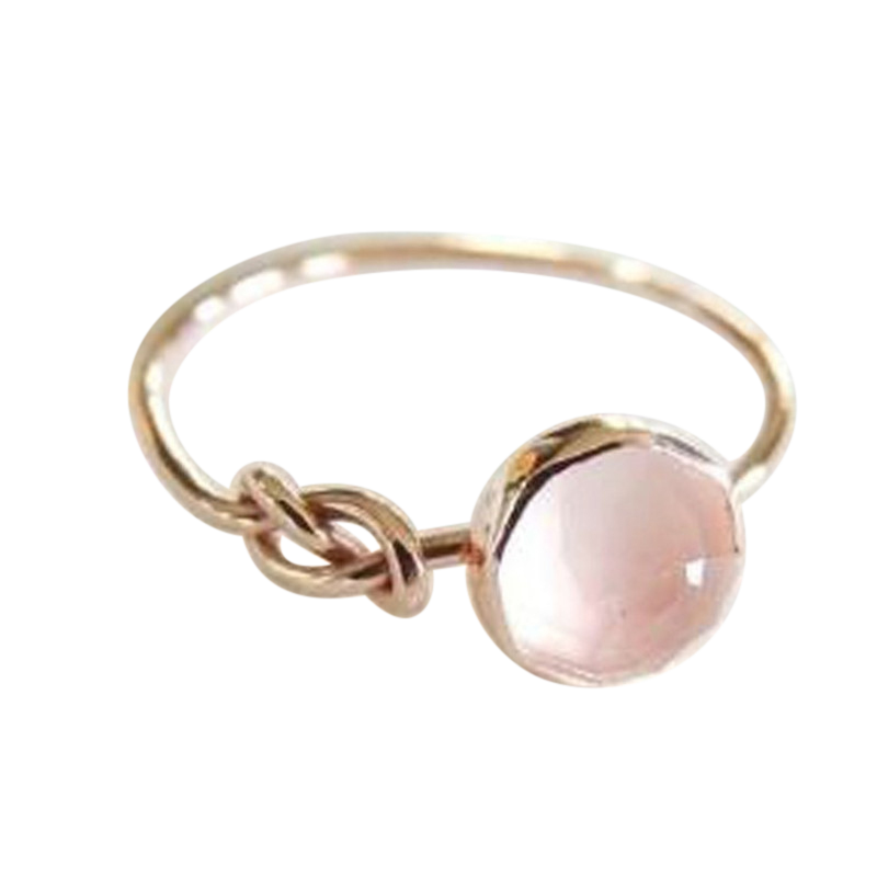 pink stone infinity gold plate ring