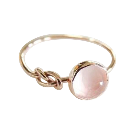 pink stone infinity gold plate ring