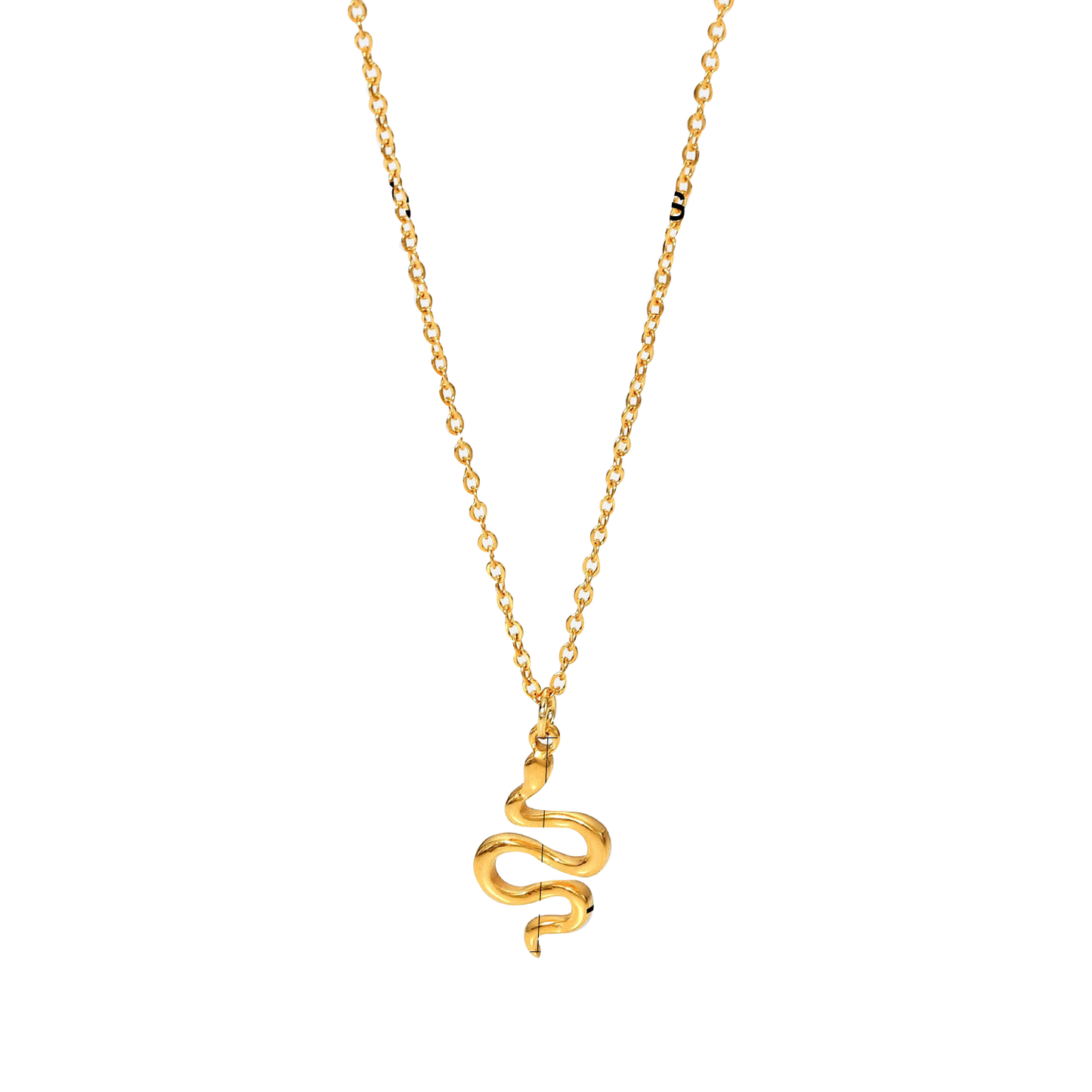 18K gold plated necklace with snake pendant