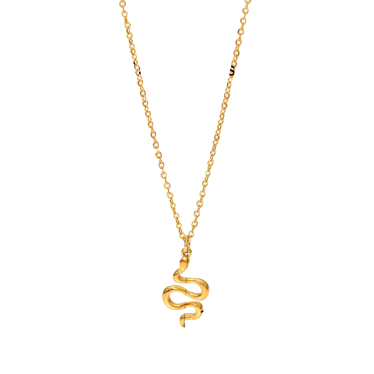 18K gold plated necklace with snake pendant