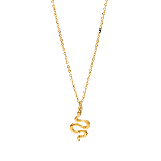 18K gold plated necklace with snake pendant