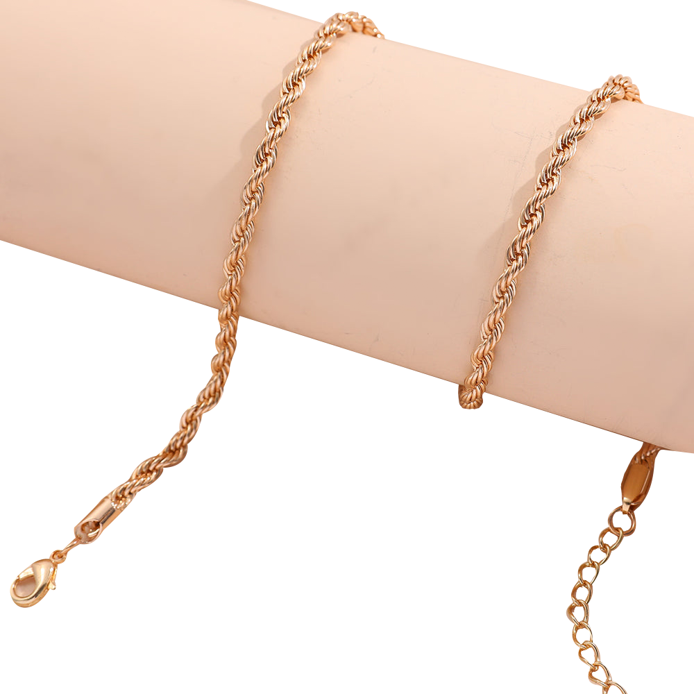 intertwined rope golden necklace